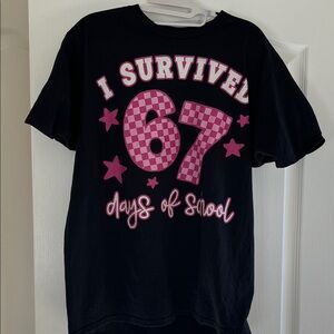 Black and Pink Kids Graphic T-Shirt